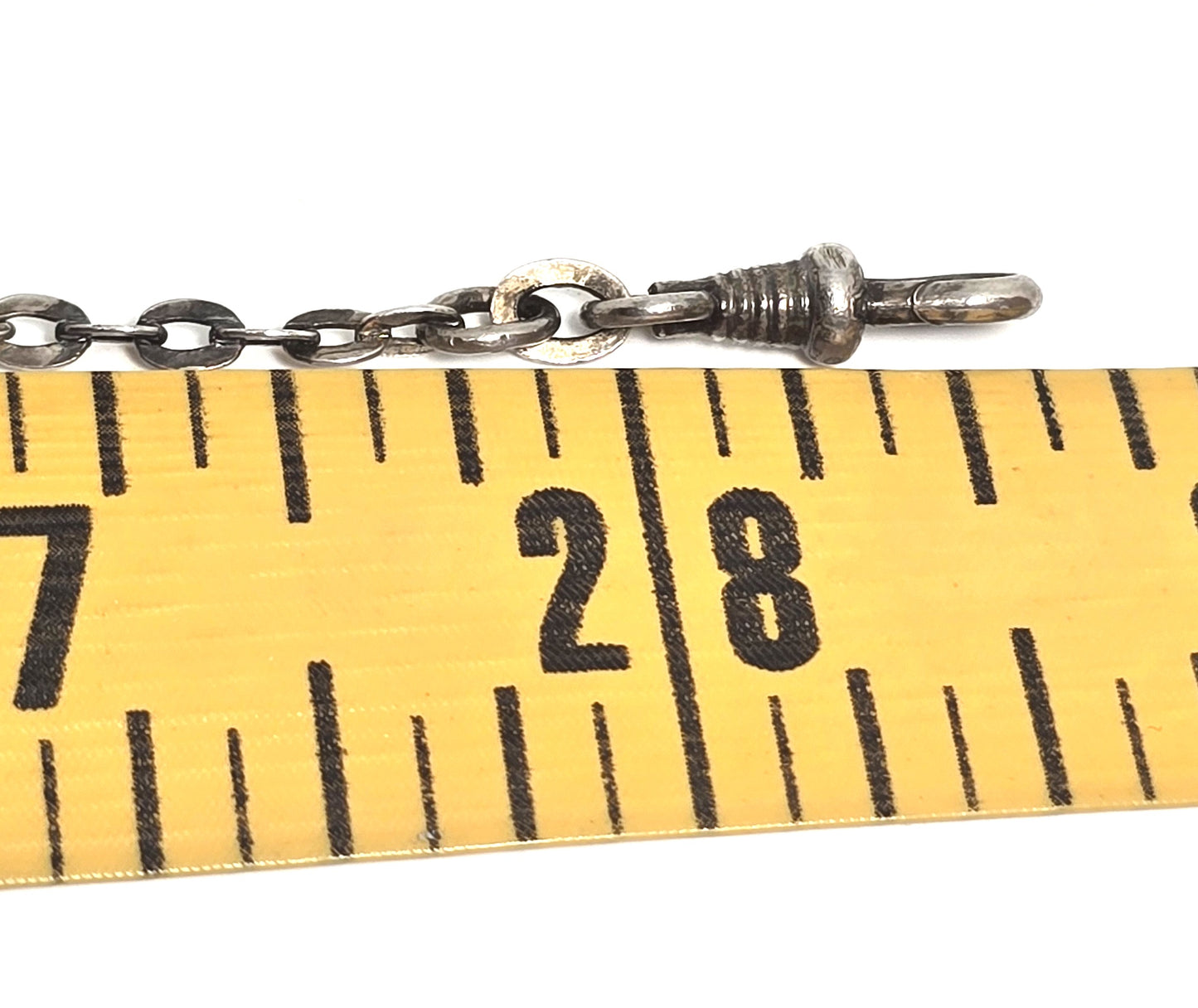 Victorian antique 800 sterling silver custom watch fob chain 28.5 inches