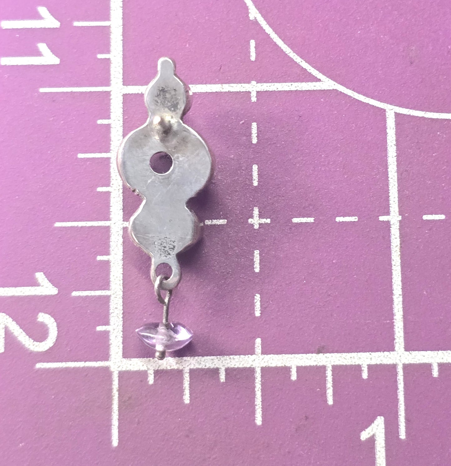Multi gemstone garnet, amethyst silver moonstone vintage sterling silver earrings