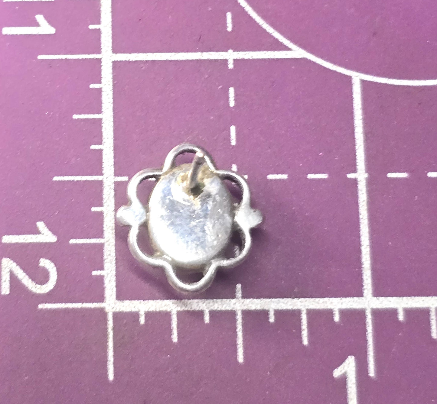 Denim Lapis scalloped vintage Southwestern sterling silver stud earrings