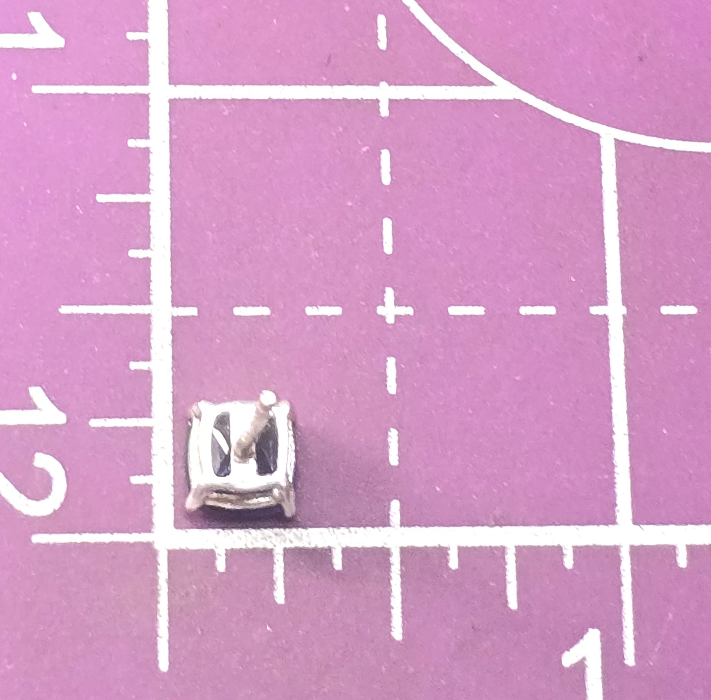 STS blue sapphire princess cut 1ct sterling silver stud earrings NWT