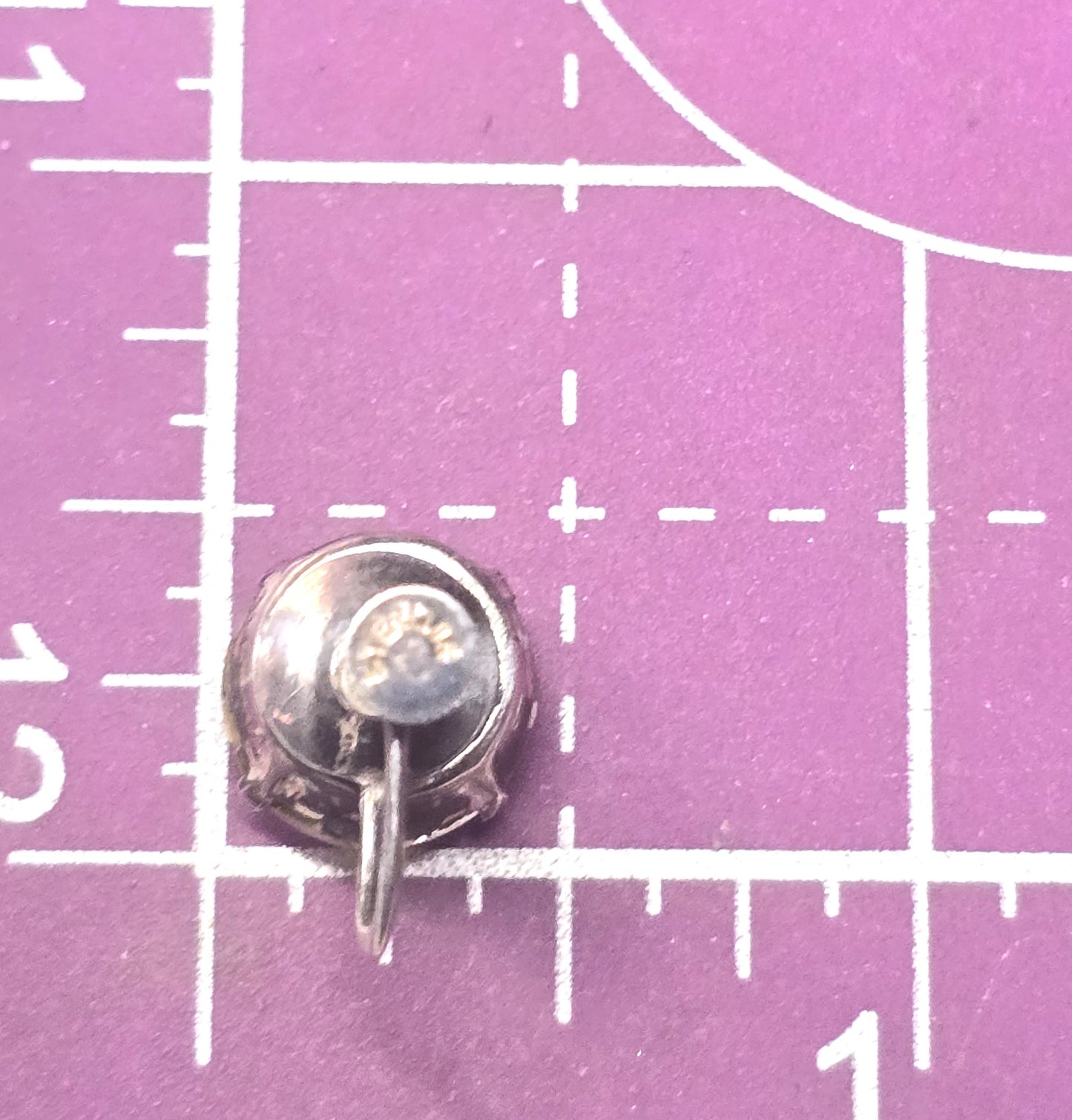 Clear large headlight Rhinestone Glass vintage sterling silver screw back earrings