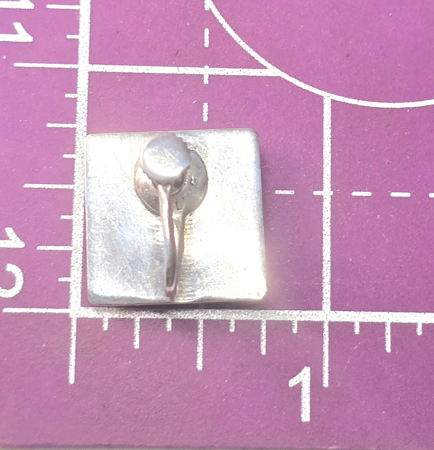 Siam Nielloware Goddess black enamel sterling silver square screw back earrings