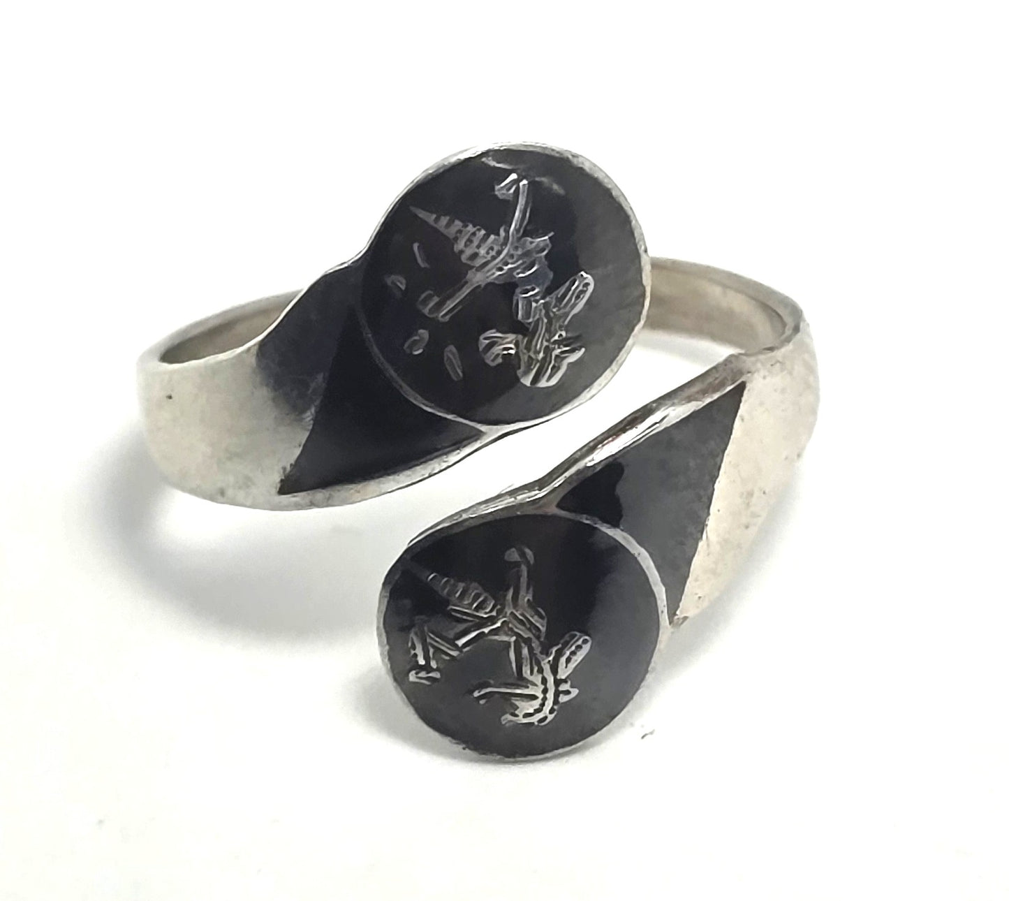 Siam Maleka and Ramasoon dancing sterling silver torsade vintage wrap ring