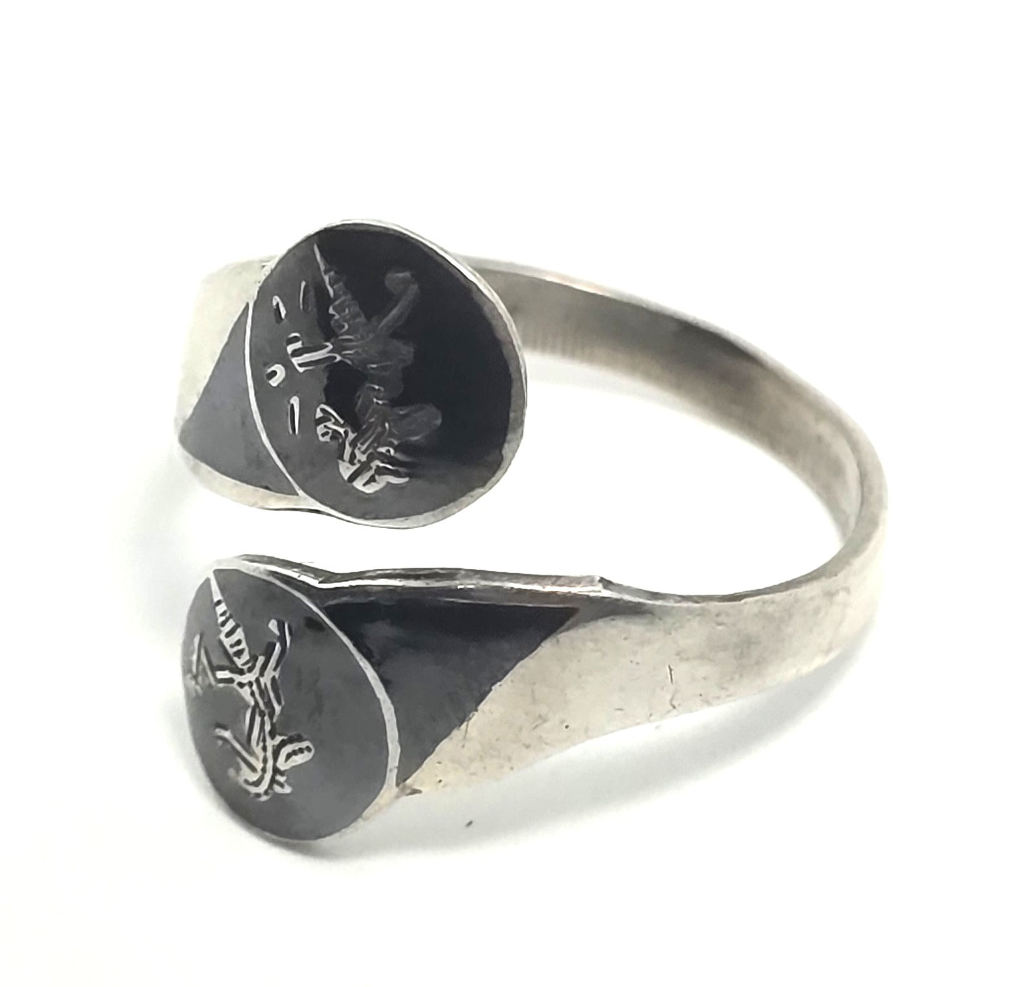 Siam Maleka and Ramasoon dancing sterling silver torsade vintage wrap ring