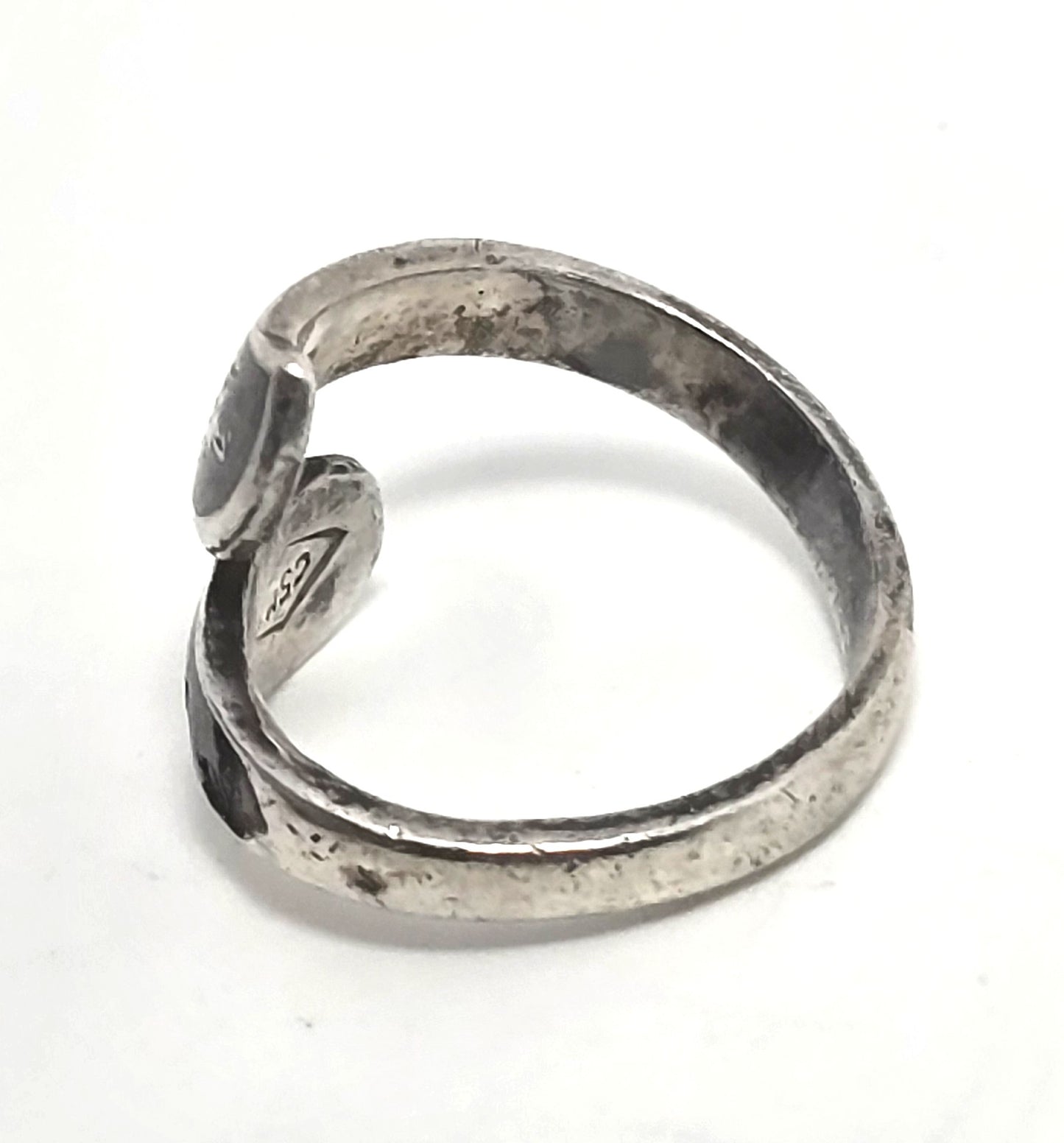 Siam Maleka & Ramasoon dancing sterling silver torsade vintage wrap ring damaged