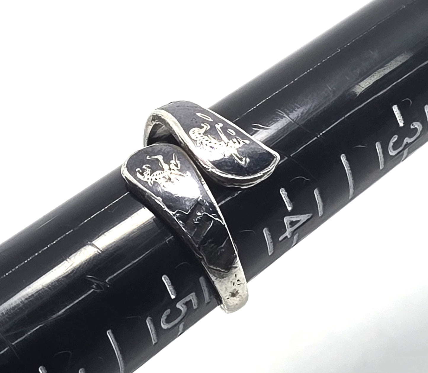 Siam Maleka & Ramasoon dancing sterling silver torsade vintage wrap ring damaged