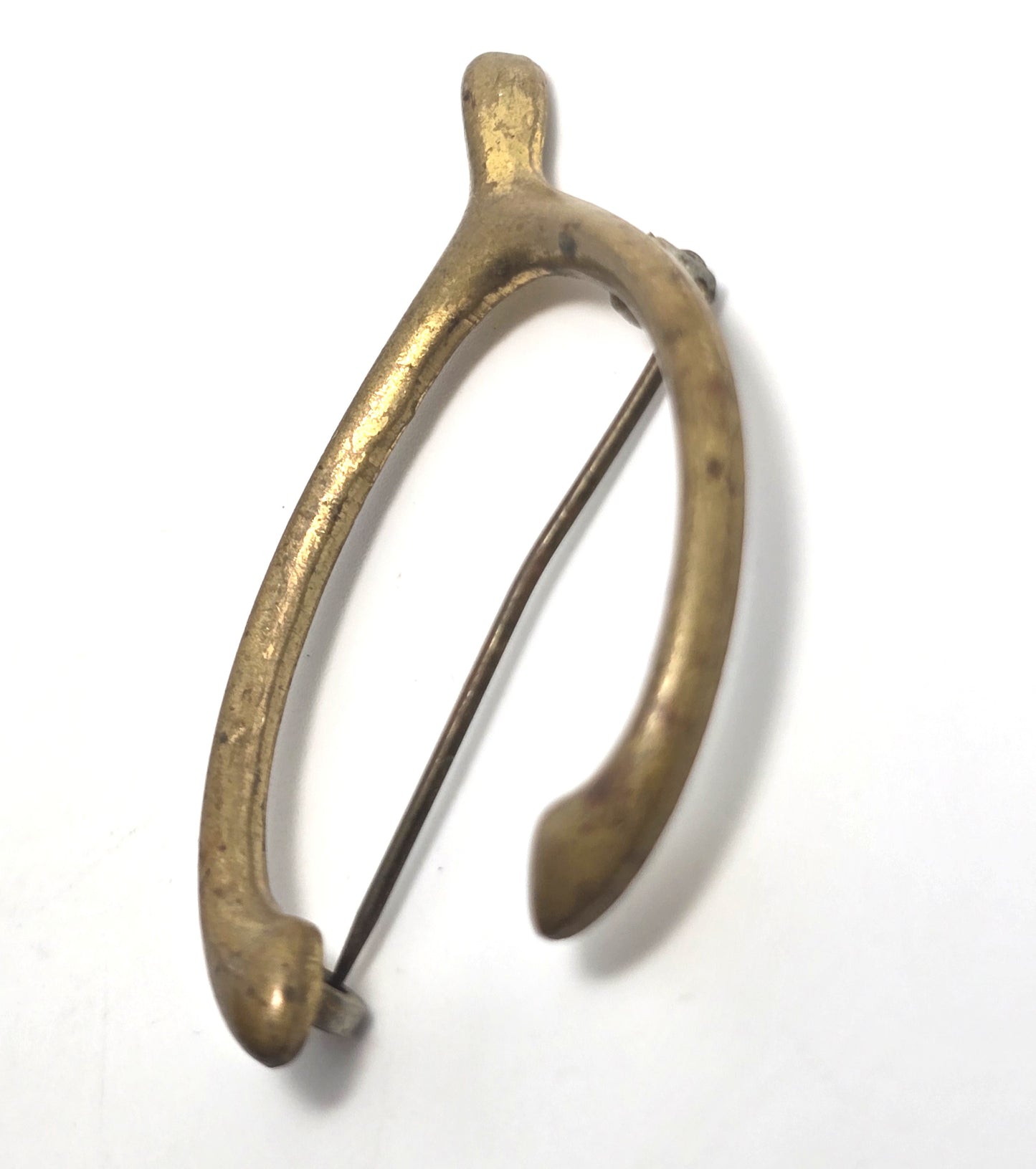 Victorian Antique lucky wishbone C clasp brooch pin