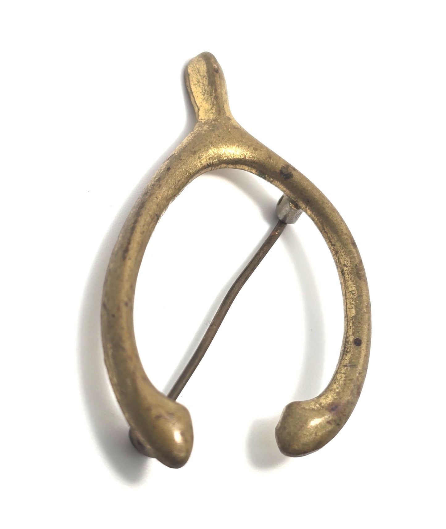 Victorian Antique lucky wishbone C clasp brooch pin