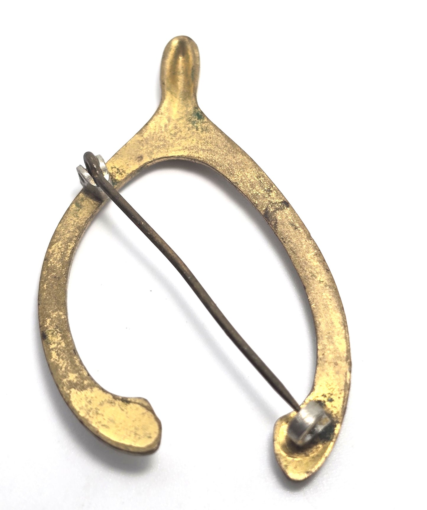 Victorian Antique lucky wishbone C clasp brooch pin