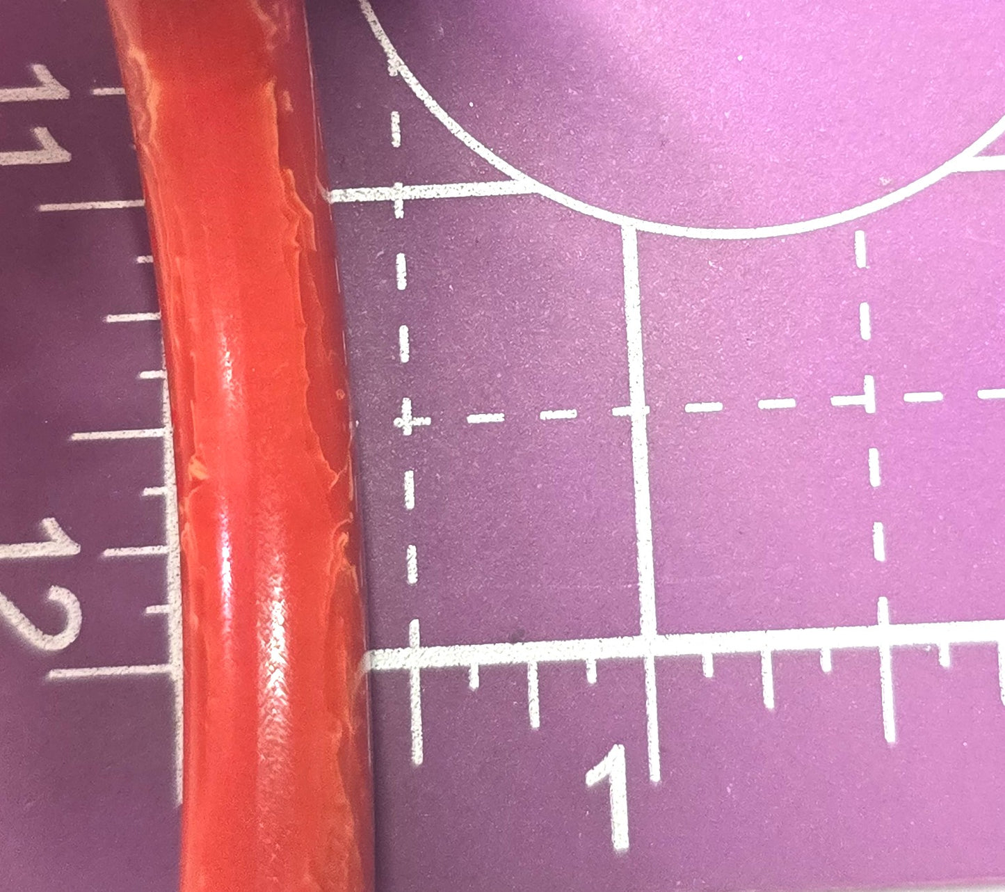 Orange marble swirl Bakelite thick rounded vintage bangle bracelet tested