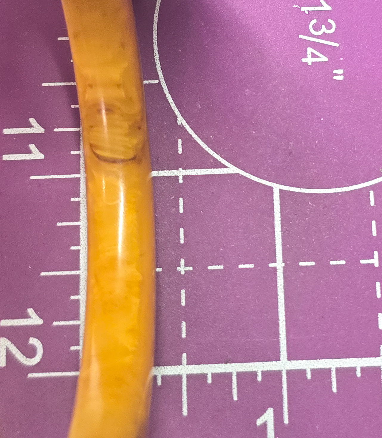 Marbled butterscotch swirl Bakelite thick rounded vintage bangle bracelet tested