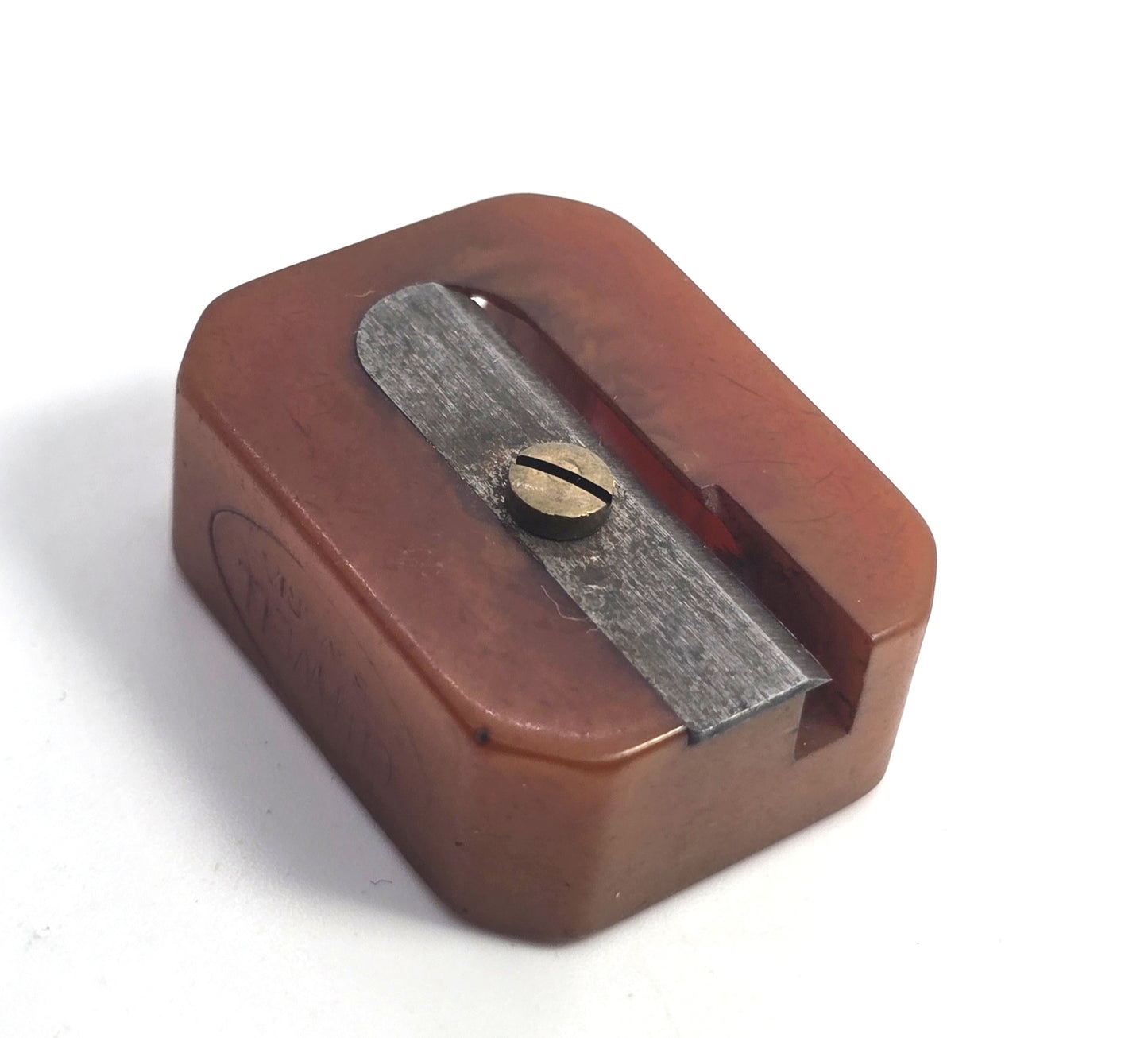 Marbled Brown Bakelite Henderson Scotchart Rug vintage pencil sharpener Philly