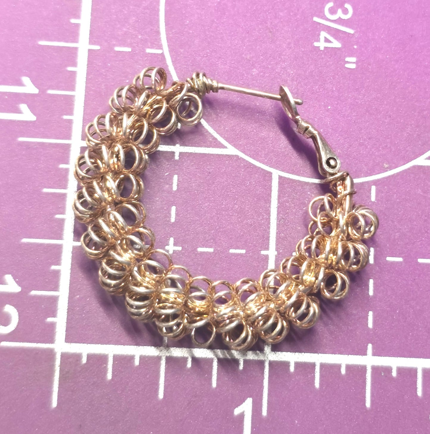 Silver plated vermeil atomic spiral gold toned vintage 1980's large hoop earrings