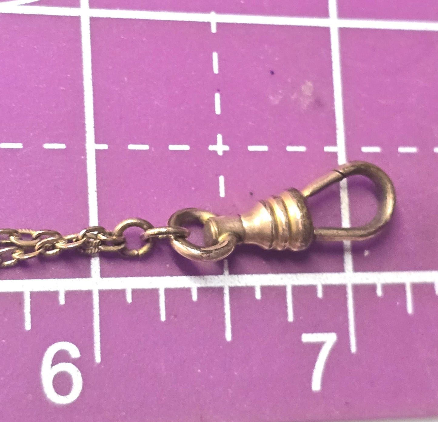 Victorian antique yellow gold filled 7 inch long  watch fob chain bracelet