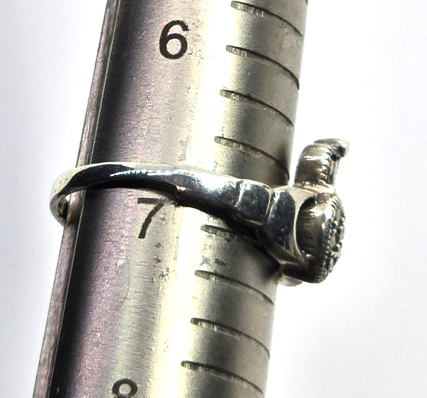 Claddagh Irish Druid sterling silver marcasite Celtic ring band size 7