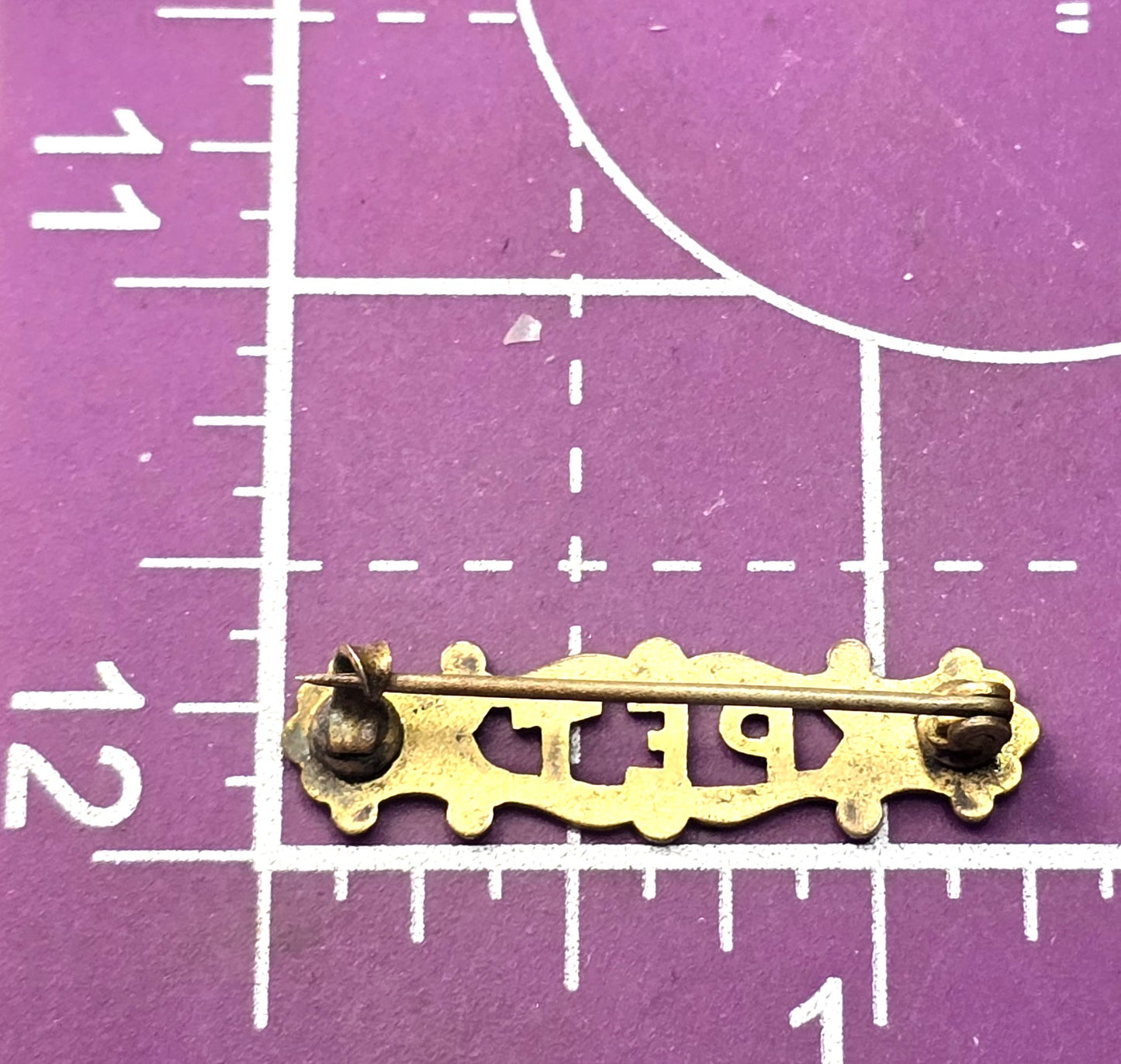 Antique Victorian baby yellow gold filled PET antique bar pin brooch