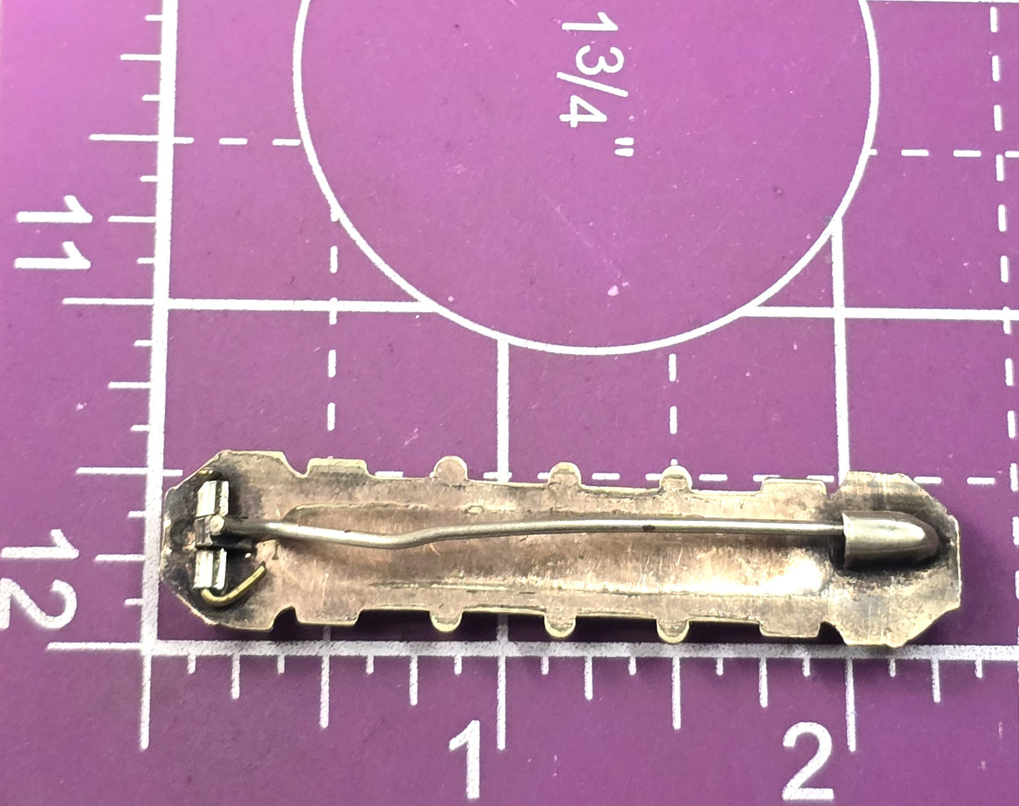 Victorian Etruscan antique etch flower gold filled vintage bar pin mourning brooch