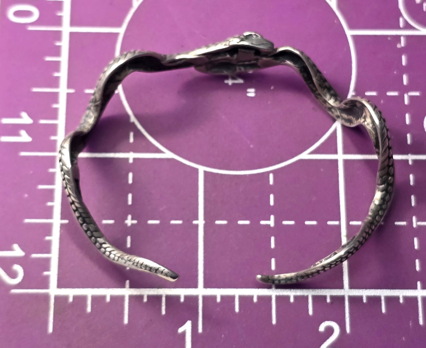Double snake vintage tribal serpent vintage sterling silver bangle bracelet