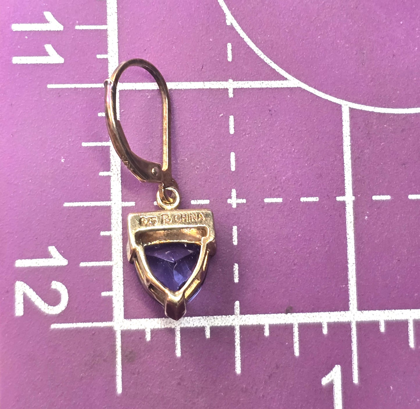 Ross Simmons Tanzanite and diamond vermeil gold over sterling silver drop earrings