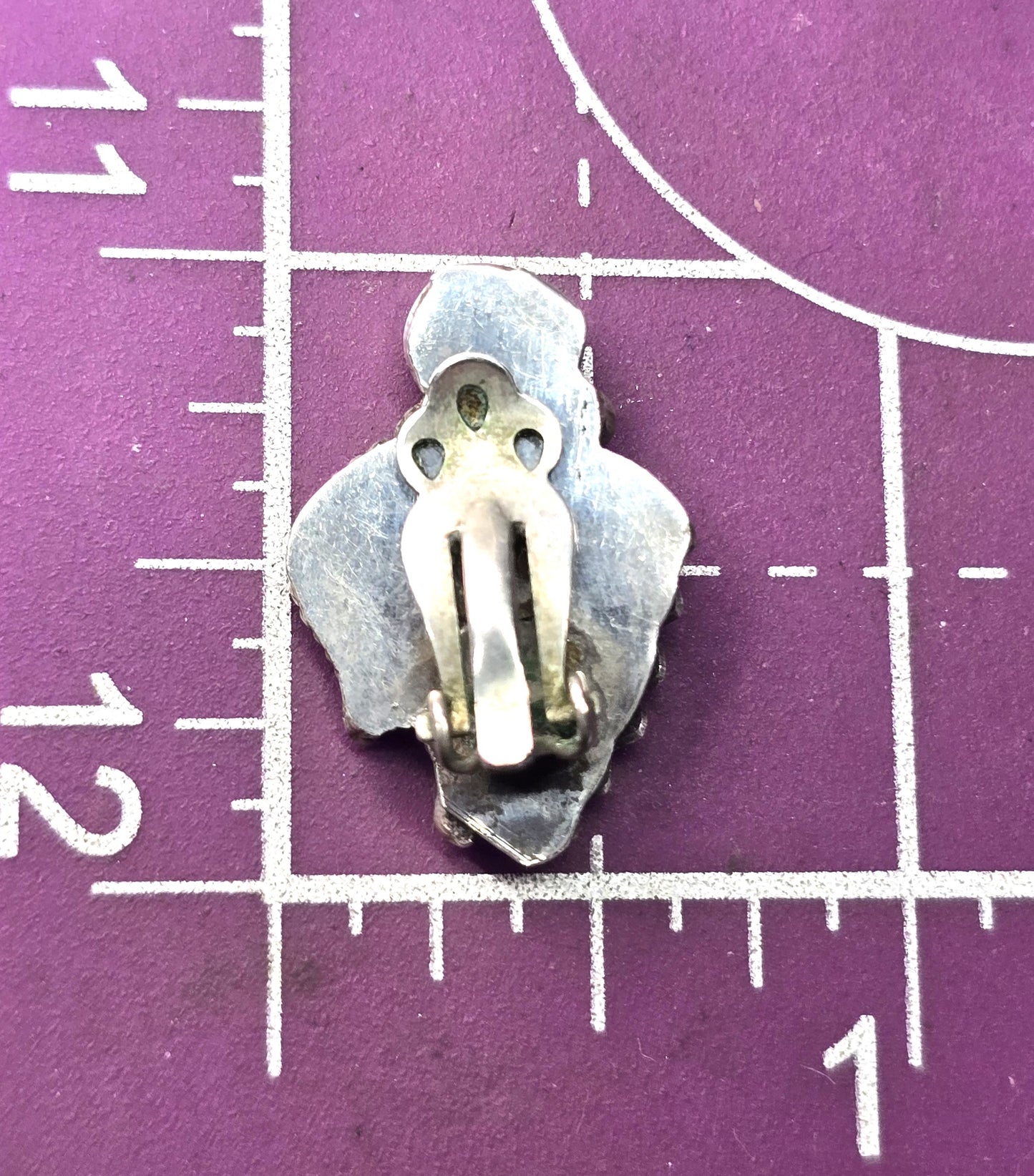 Navajo Native American feather Sterling vintage clip on earrings