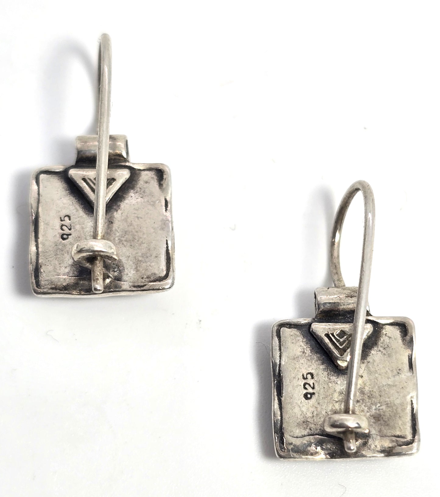 Silpada Sterling Silver Square Bezel Set Garnet Earrings Retired number W1052