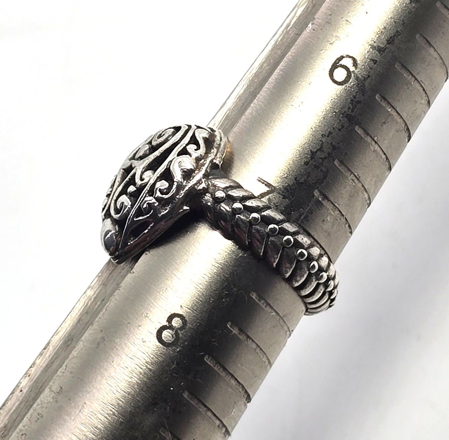 Brighton Heart filigree signed sterling silver decorated band ring size 7