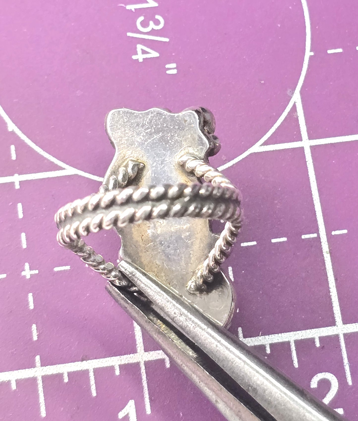 Large Double Turquoise Navajo Native American vintage sterling silver ring size 7