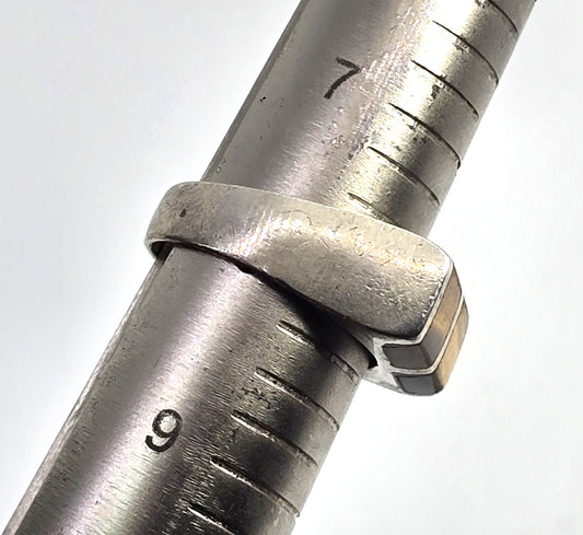 Tiger's Eye Gemstone Inlay Taxco Mexico Eagle Sterling Silver vintage ring size 8