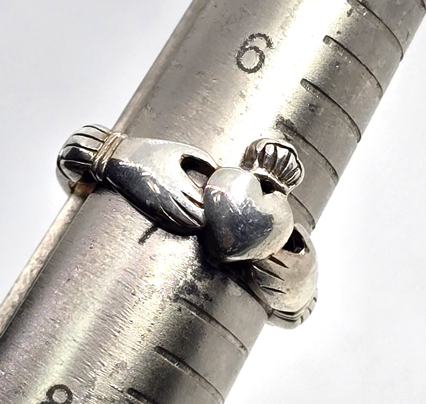 Claddagh Irish Druid sterling silver vintage RJ Celtic ring band size 7