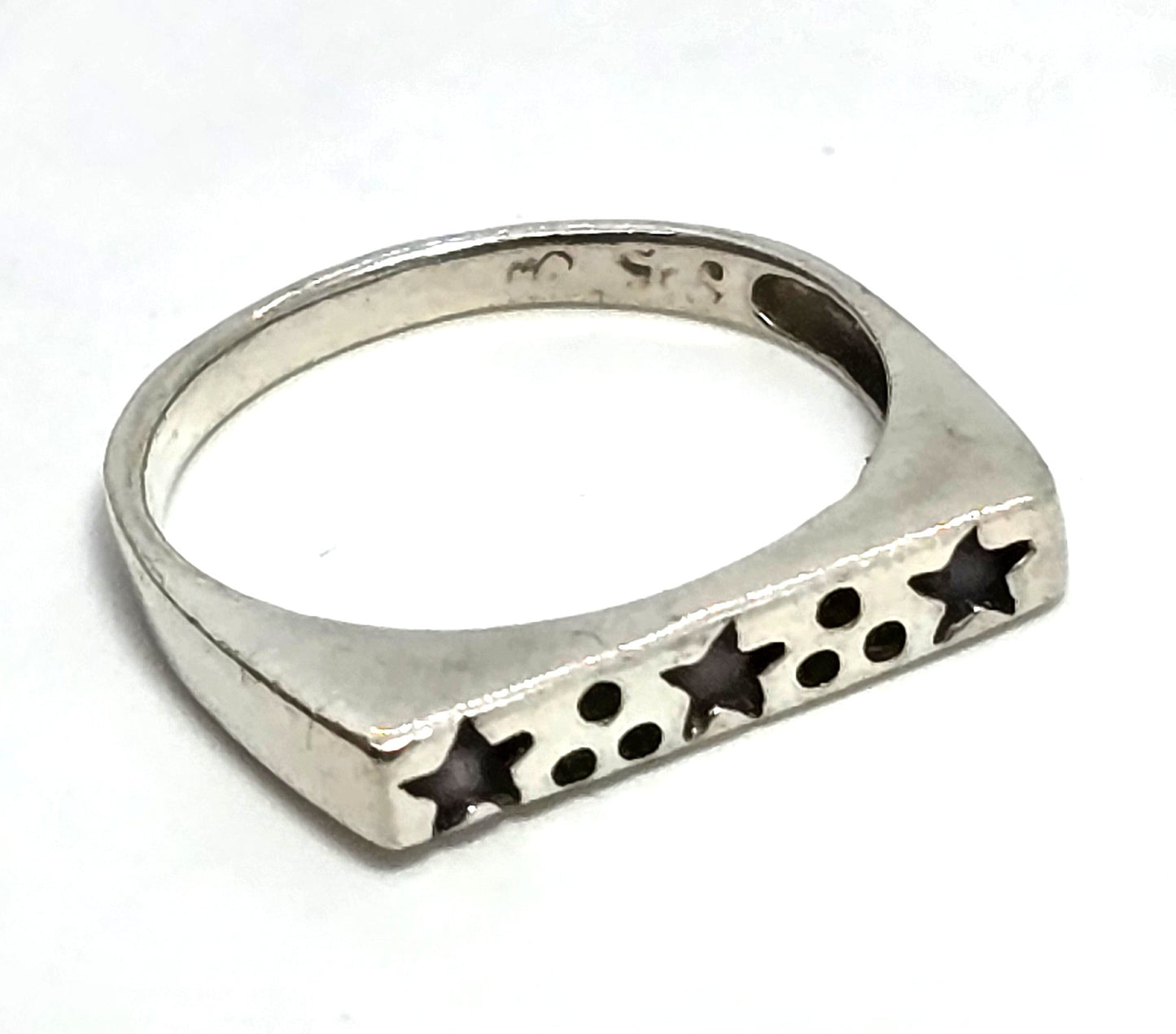 Star celestial Marcella MC vintage sterling silver band ring size 8