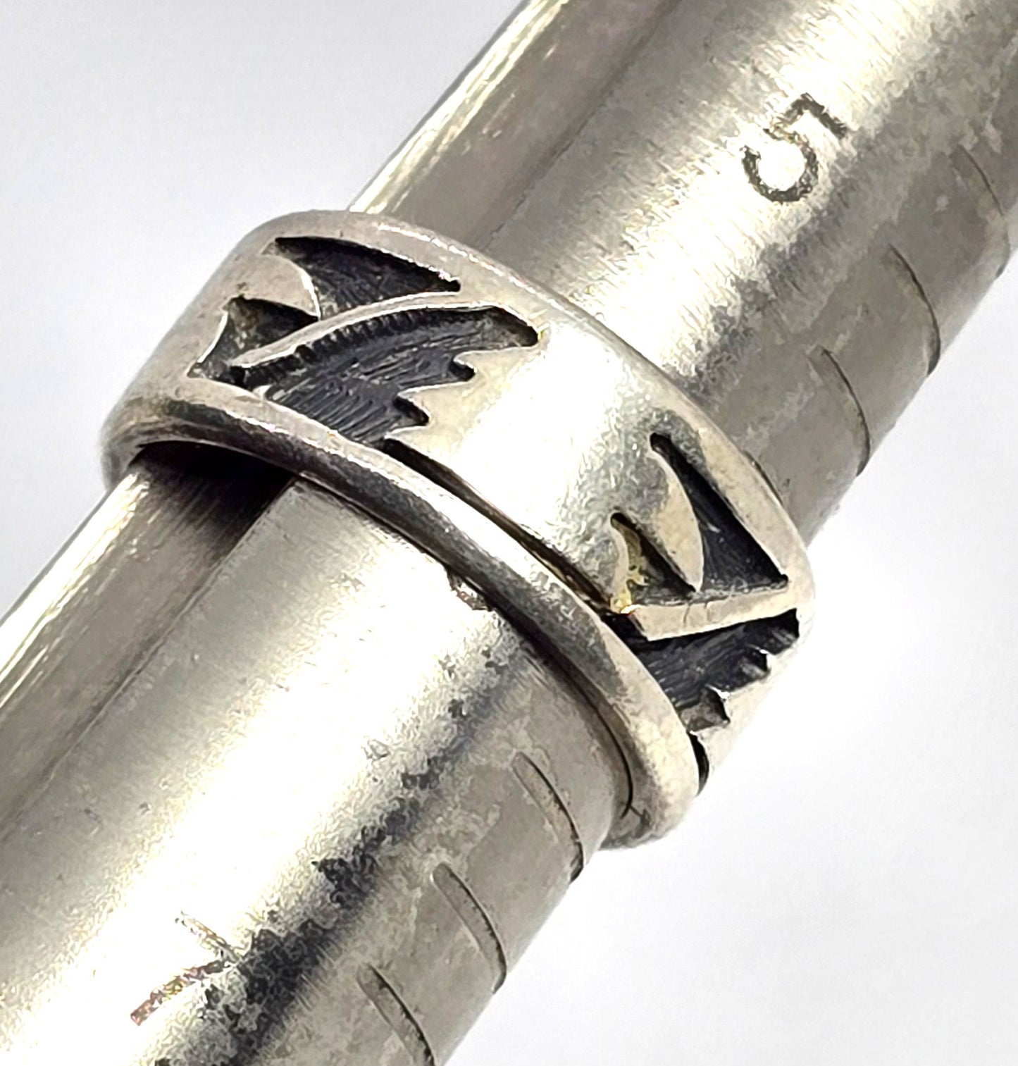 Vintage Hopi stamped silver signed vintage Sterling Silver ring size 6