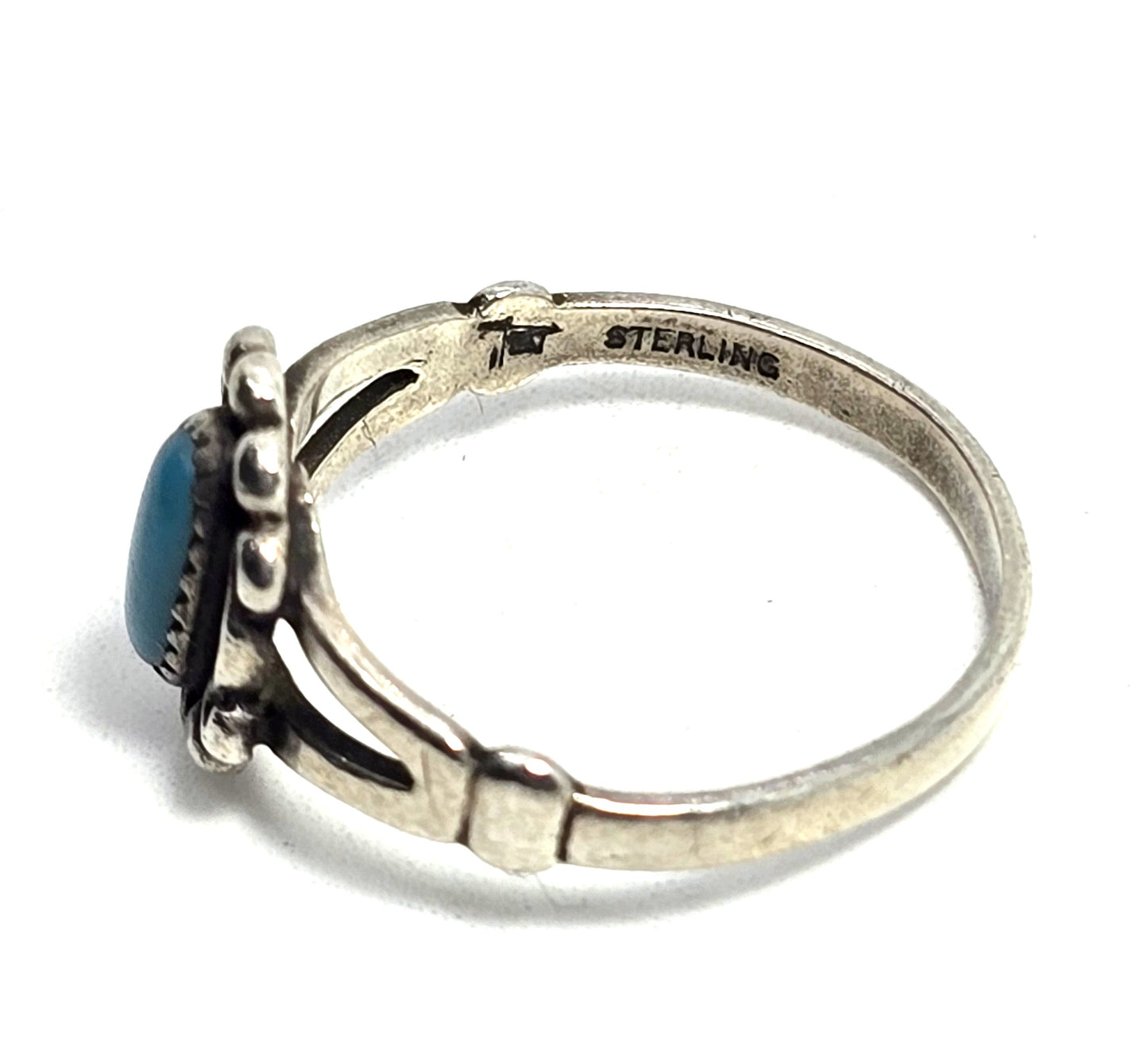 Bell trading Company Turquoise small petite signed sterling silver ring size 7