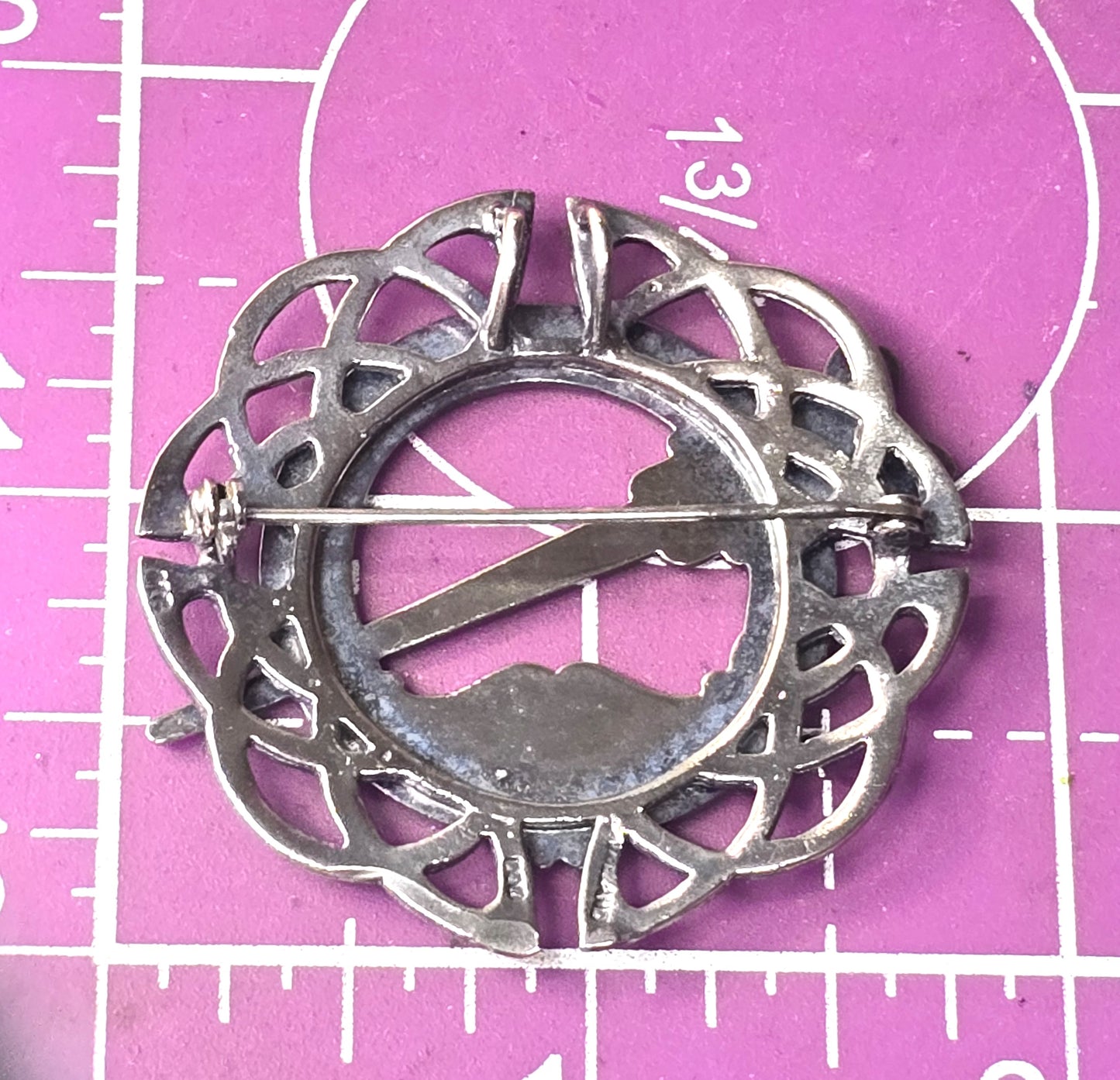 Michael Gladstone Irish Tara Celtic knot vintage sterling silver kilt pin brooch pendant