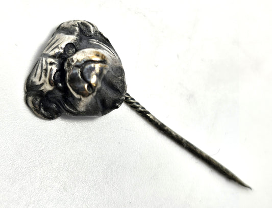 Bulldog antique Victorian 800 silver stick dog lapel pin brooch