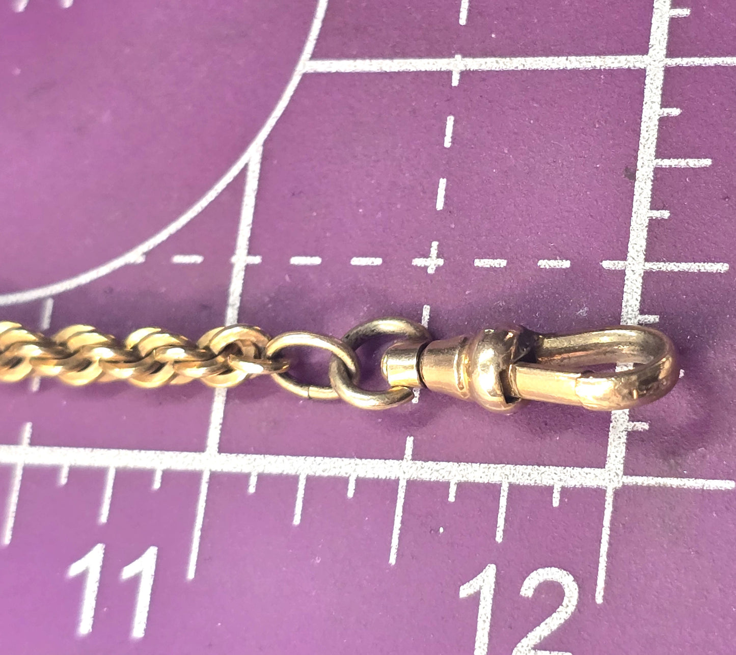 Victorian 12k GF antique yellow gold filled 12 inch long watch fob chain bracelet