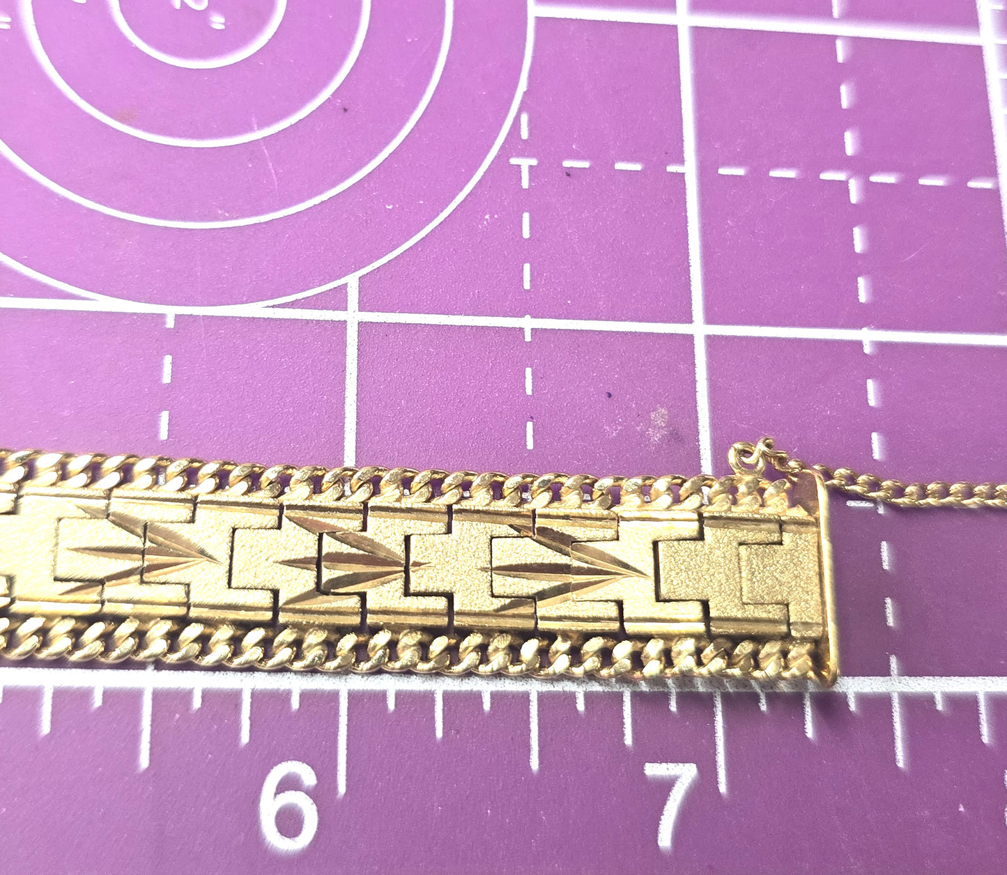 Art Deco Gold plated articulated vintage Flat Cuff Vintage Men's Bracelet