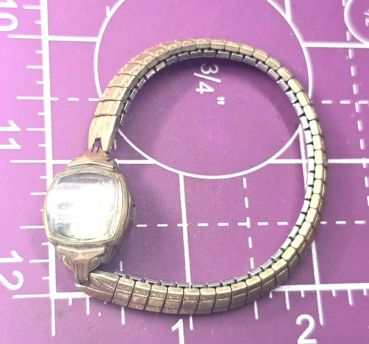Bulovia 10k rolled gold plate watch case with spiedel expanding band NO WATCH