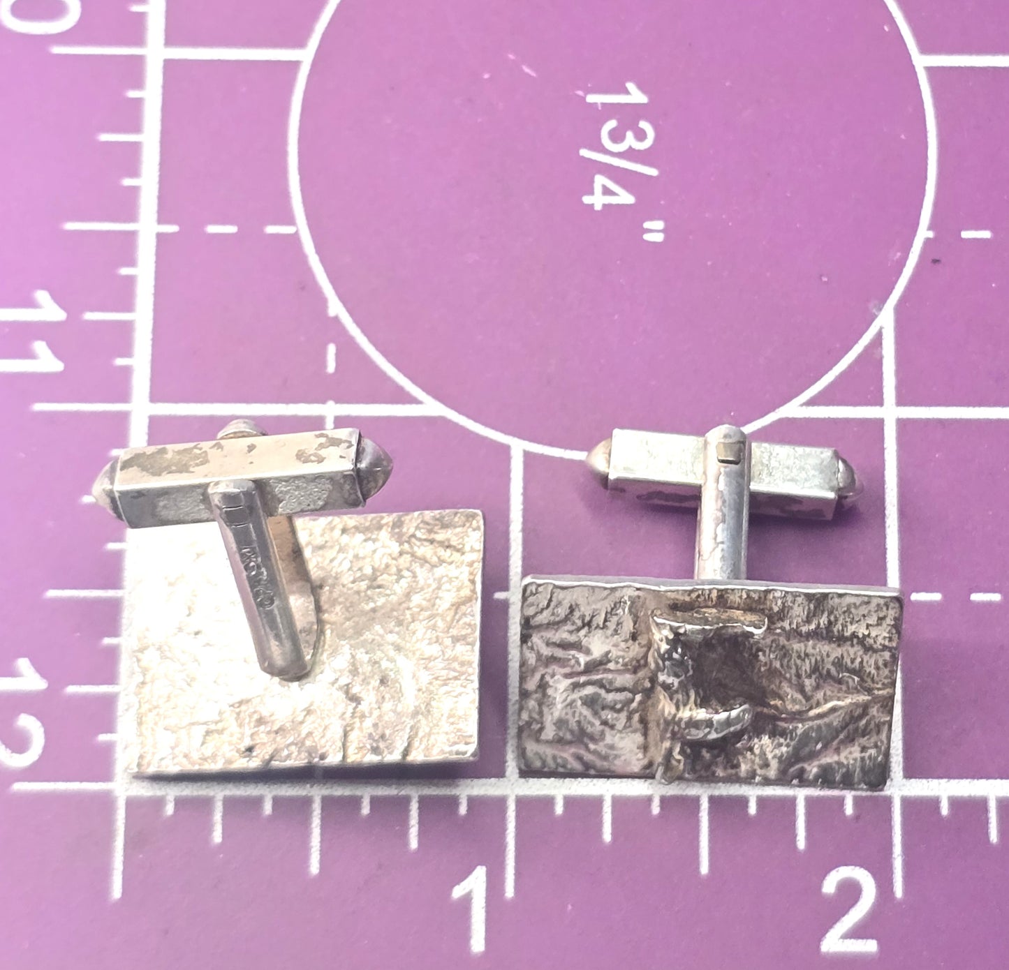 N&C bear in the wood equestrian hunting sterling silver cufflinks