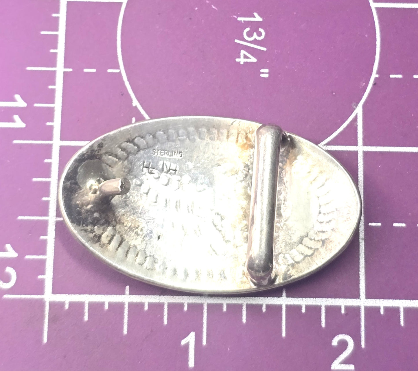 Hyson Stephen Naseyoma Hopi Sterling silver vintage NA bear claw belt buckle