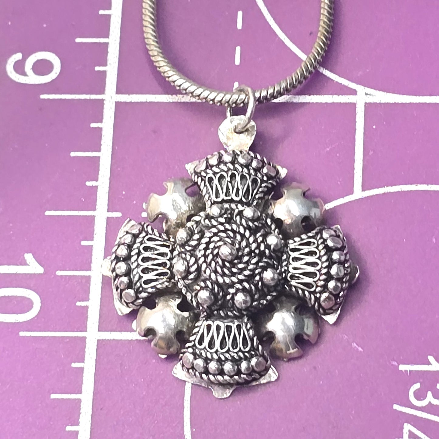 Maltese cross vintage Jerusalem 950 sterling silver vintage necklace