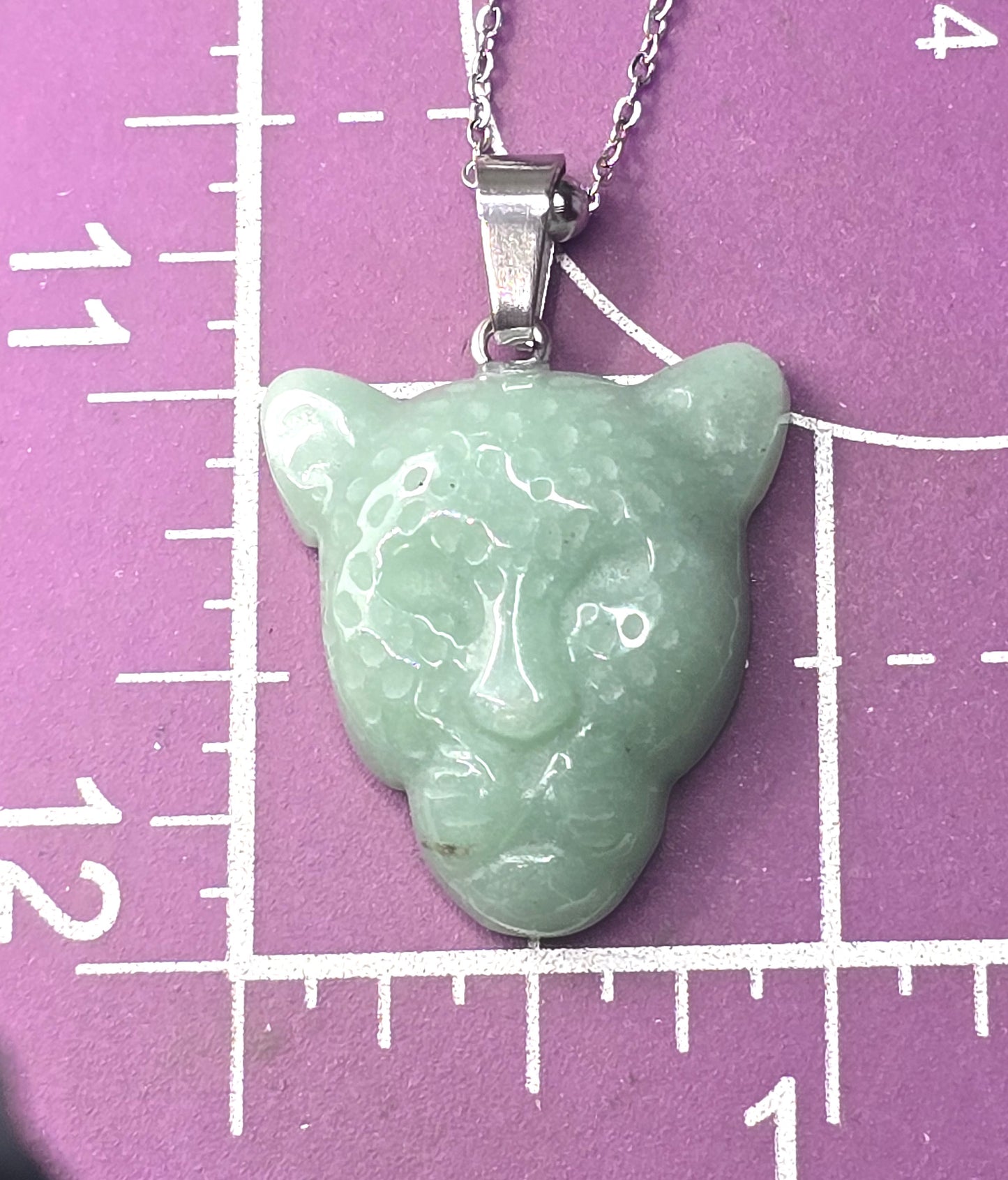 Men's Aventurine Stainless Steel Pendant Necklace 24 inches NWT