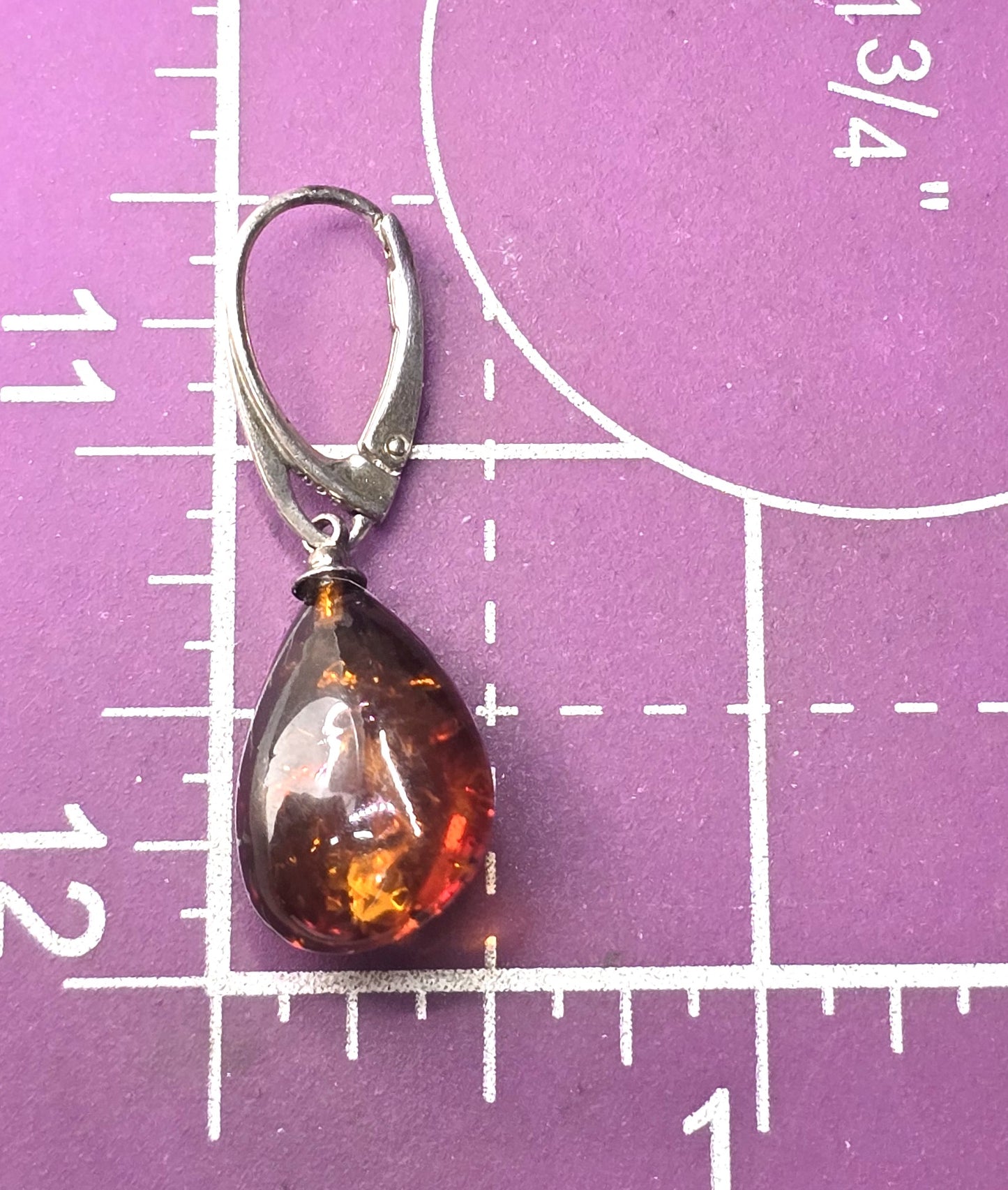 Polish amber sterling silver Drop Poland amber lever back earrings