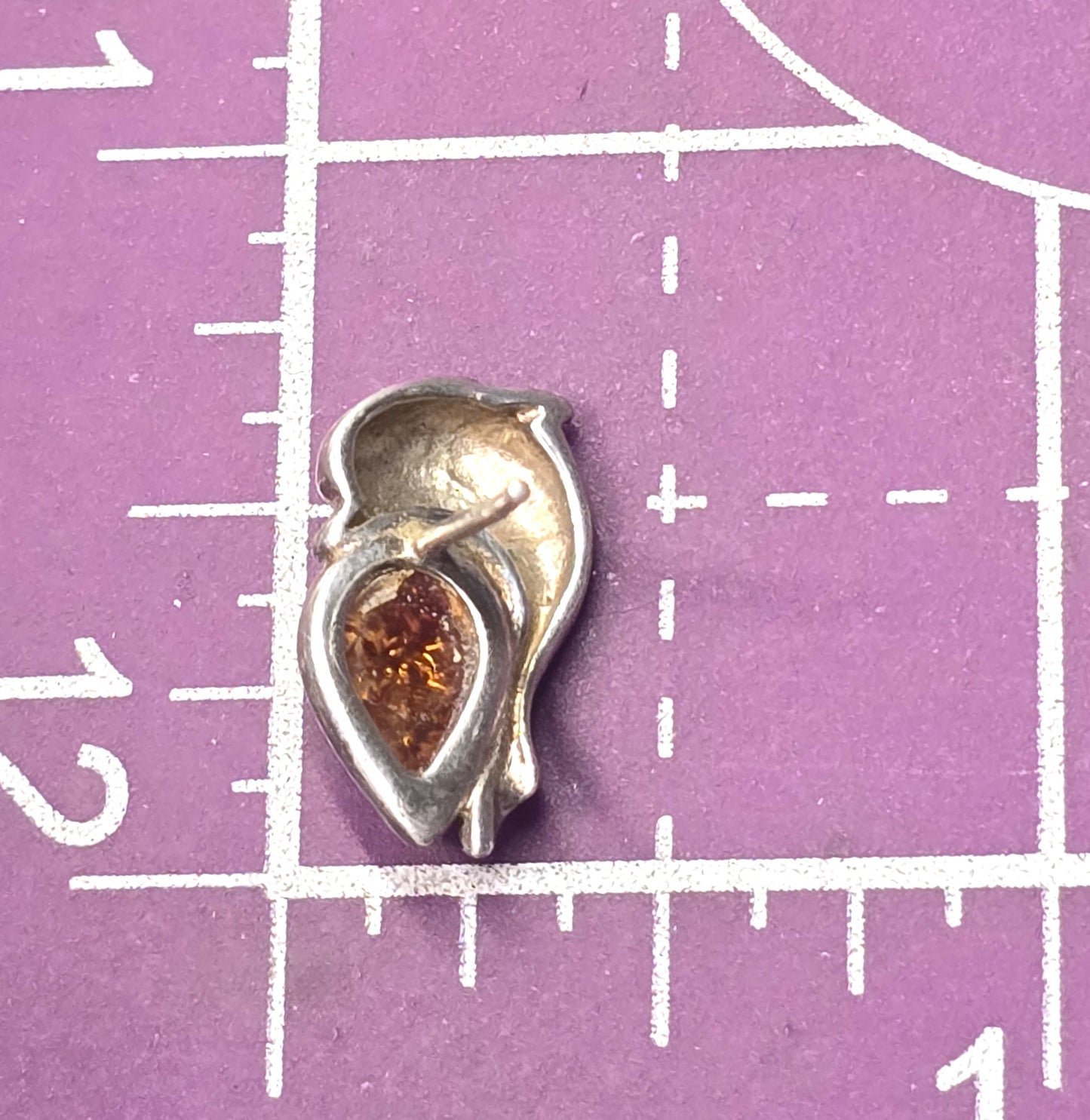 Amber Jumping Dolphin sterling silver stud post vintage earrings