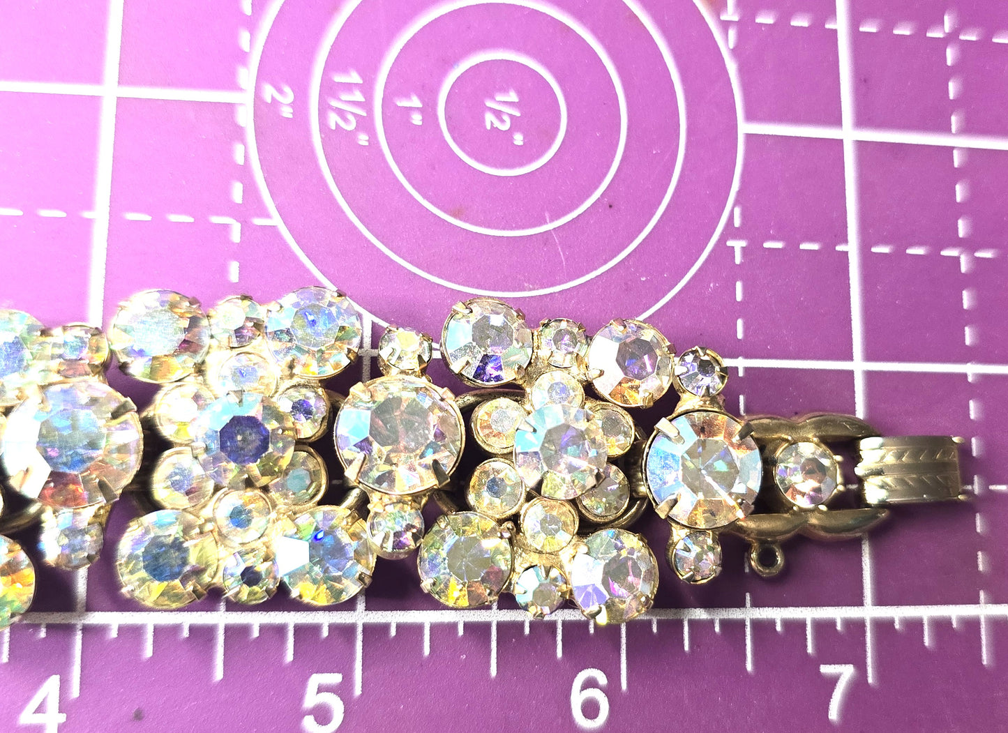 Juliana DeLizza & Elster AB Large 5 link rhinestone vintage bracelet Verified