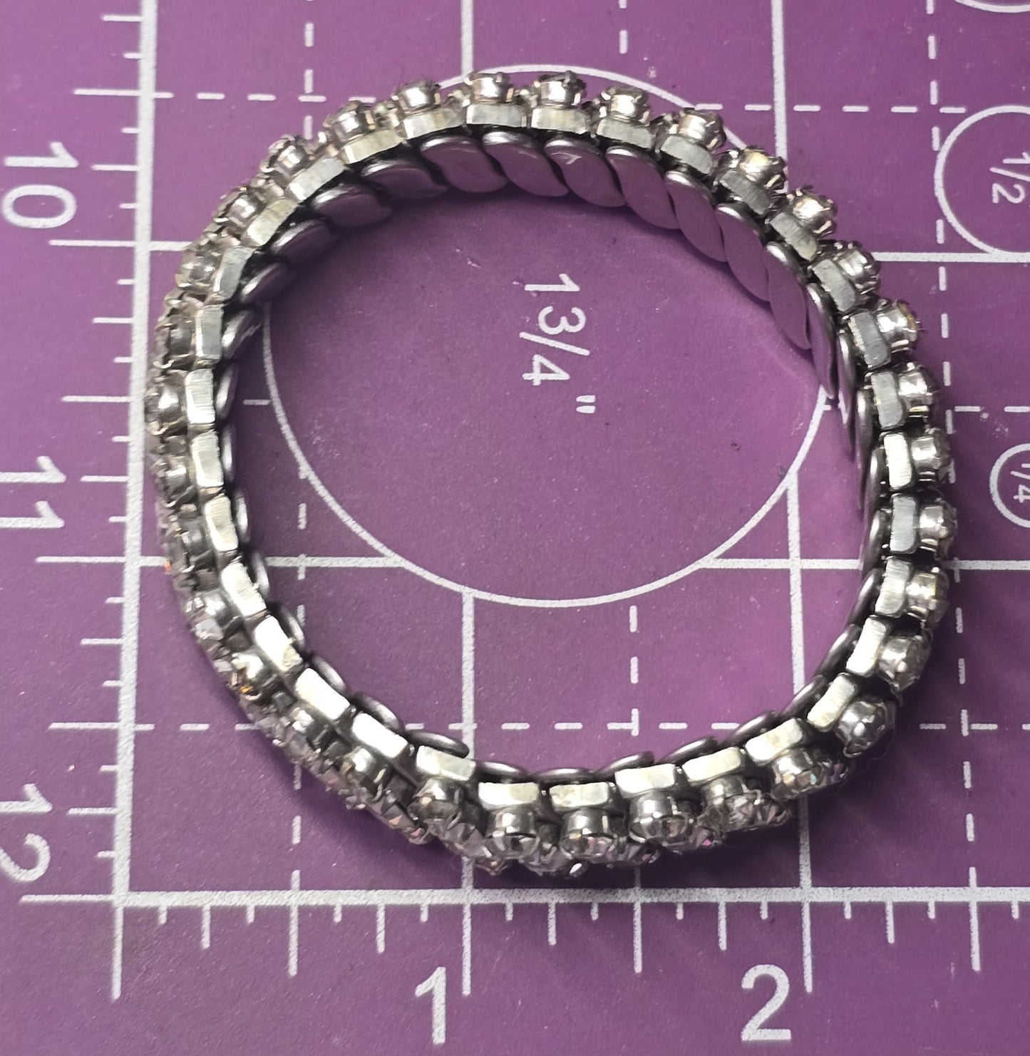 Parco clear rhinestone baguette vintage stretch expanding bracelet Pat Pend