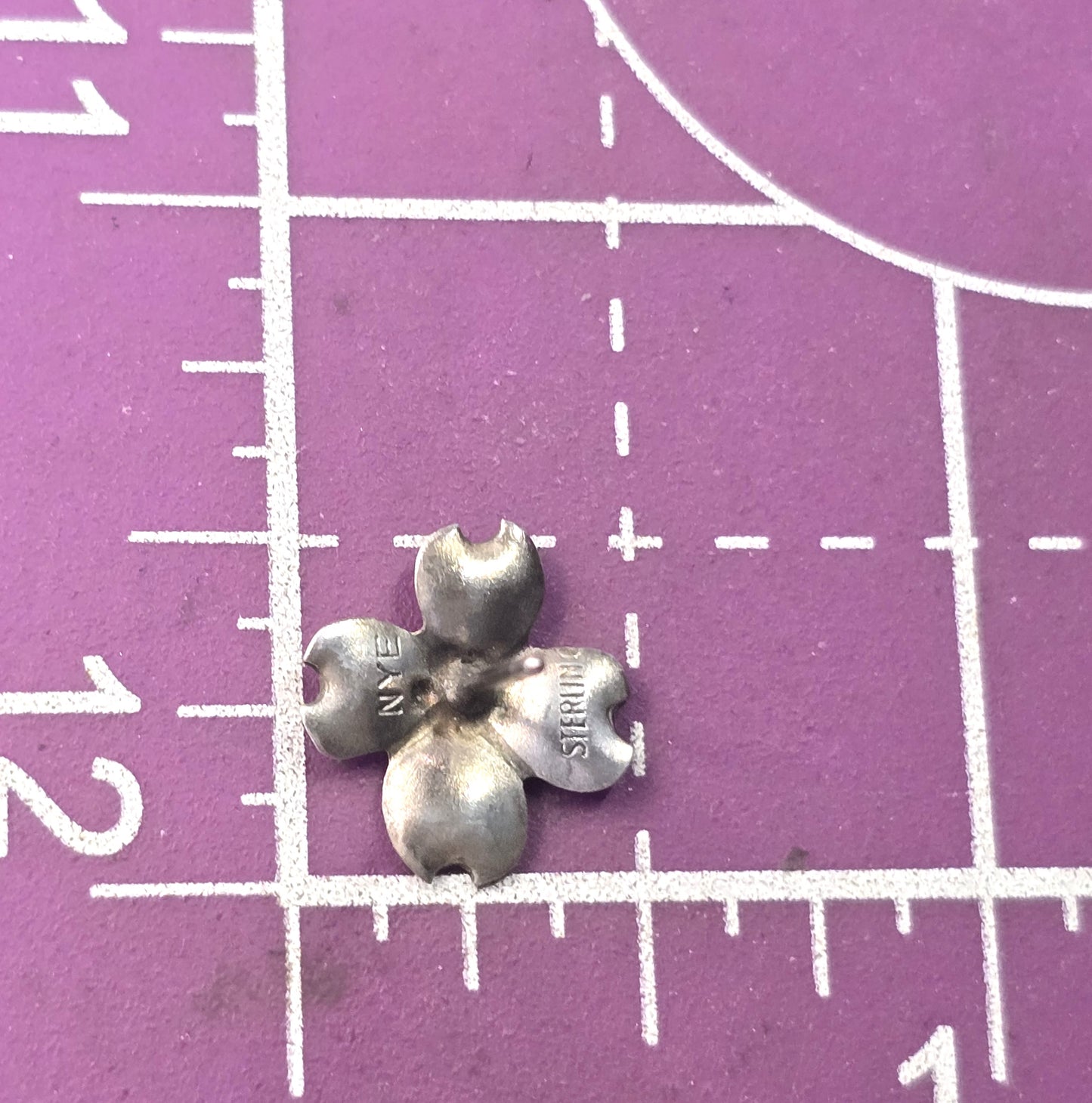 Stuart NYC Dogwood flower vintage sterling silver stud earrings