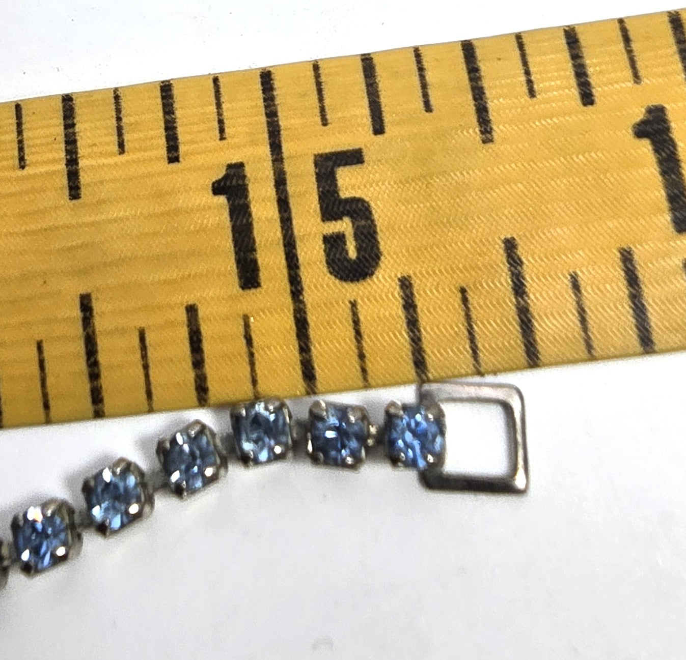 Blue rhinestone festoon vintage rhinestone mid century necklace