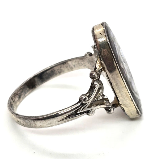Abalone Southwestern Paua shell sterling silver vintage ring size 7