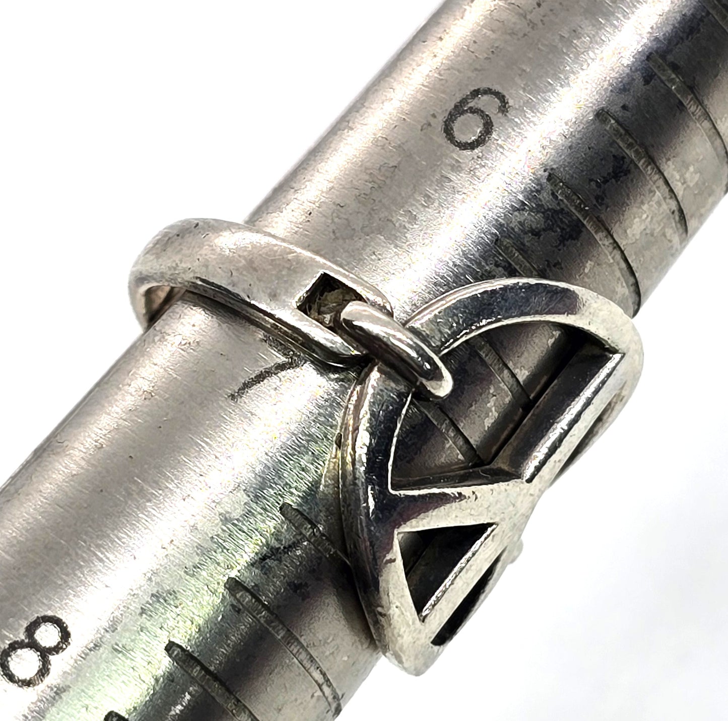 Peace sign retro hippy vintage sterling silver ring size 7