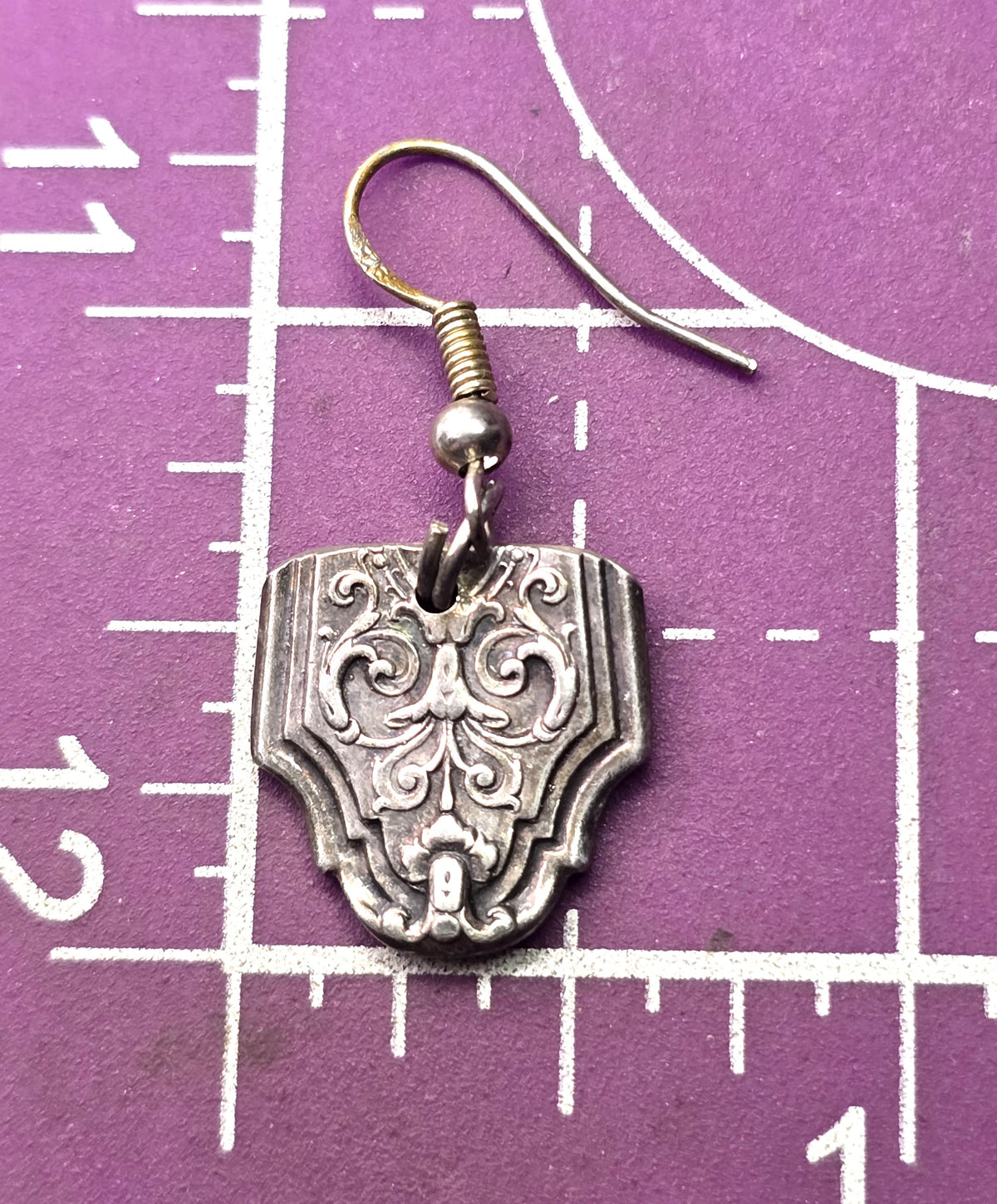 Antique sterling silver handcrafted spoon earrings spoon jewelry